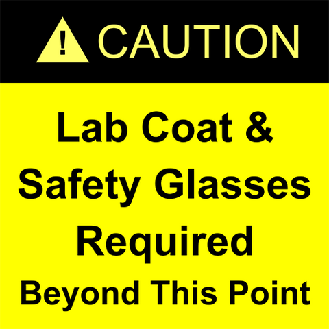 Lab Caution Sign Machine Shop Caution Lab Coat & Safety Glasses Required Floor Sign – Pristine Products