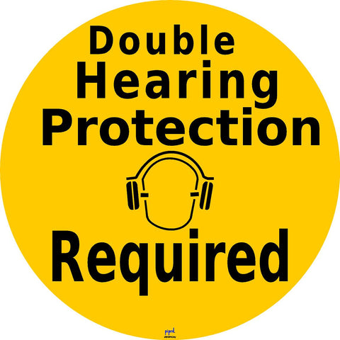 Double Hearing Protection Floor Sign