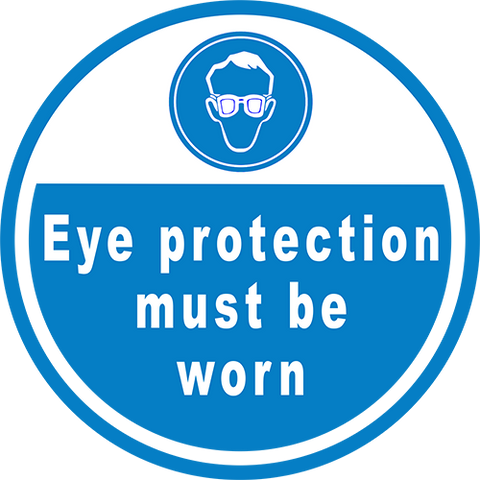 Eye Protection Must Be Worn Floor Sign