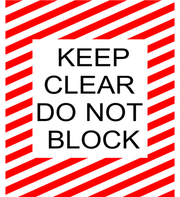 Large Warehouse Do Not Block Floor Sign - red and white with keep clear message