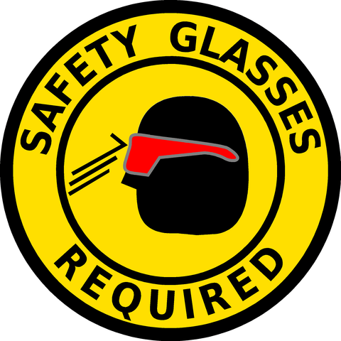 Safety Glasses Required Floor Sign