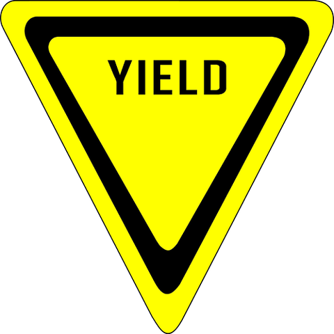 Yield Floor Sign For forklift traffic - Adhesive Triangle
