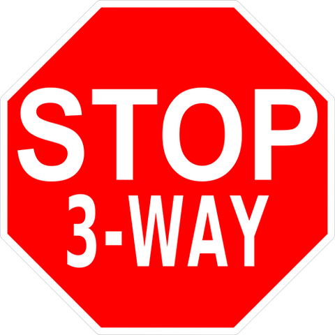 Stop 3-Way Floor Sign