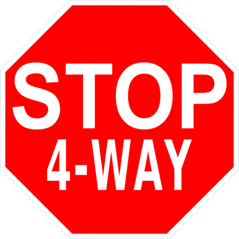 Stop 4-Way Floor Sign