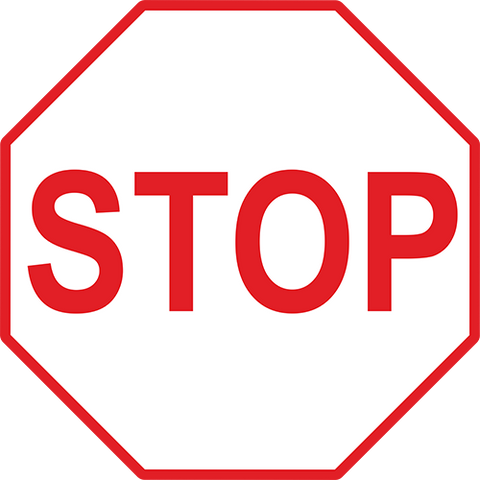 Stop Floor Sign (White)