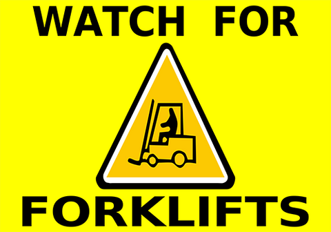 Watch For forklifts industrial grade floor sign